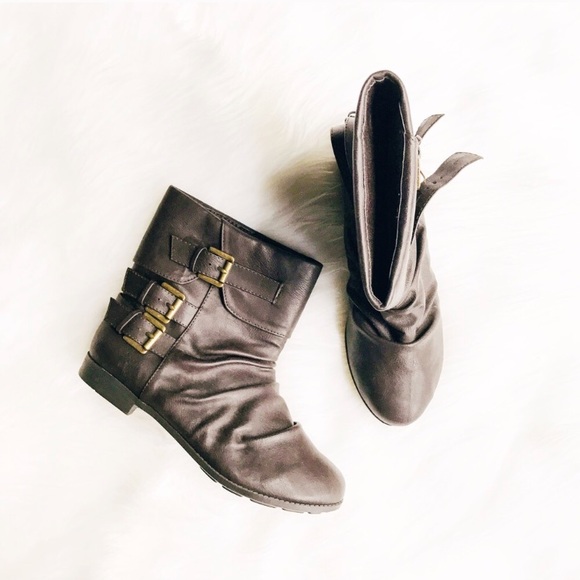Modcloth Shoes - Buckle-Detail Ankle Boots